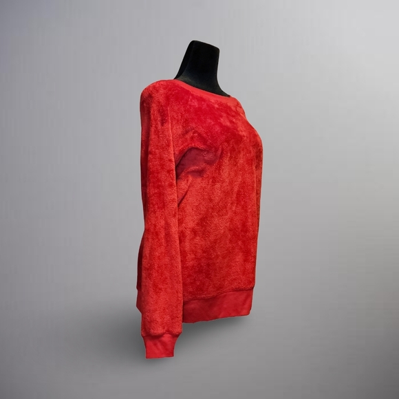 Faded Glory Plush Red Sleepwear Top 2X Plus Size Women's 100% Polyester Fluffy❥❥ - Picture 3 of 7